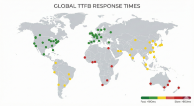 Global TTFB measurements map