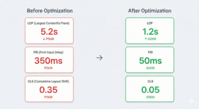 Before After Metrics B Additional performance metrics comparison