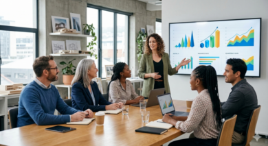 Client review meeting focused on website performance outcomes